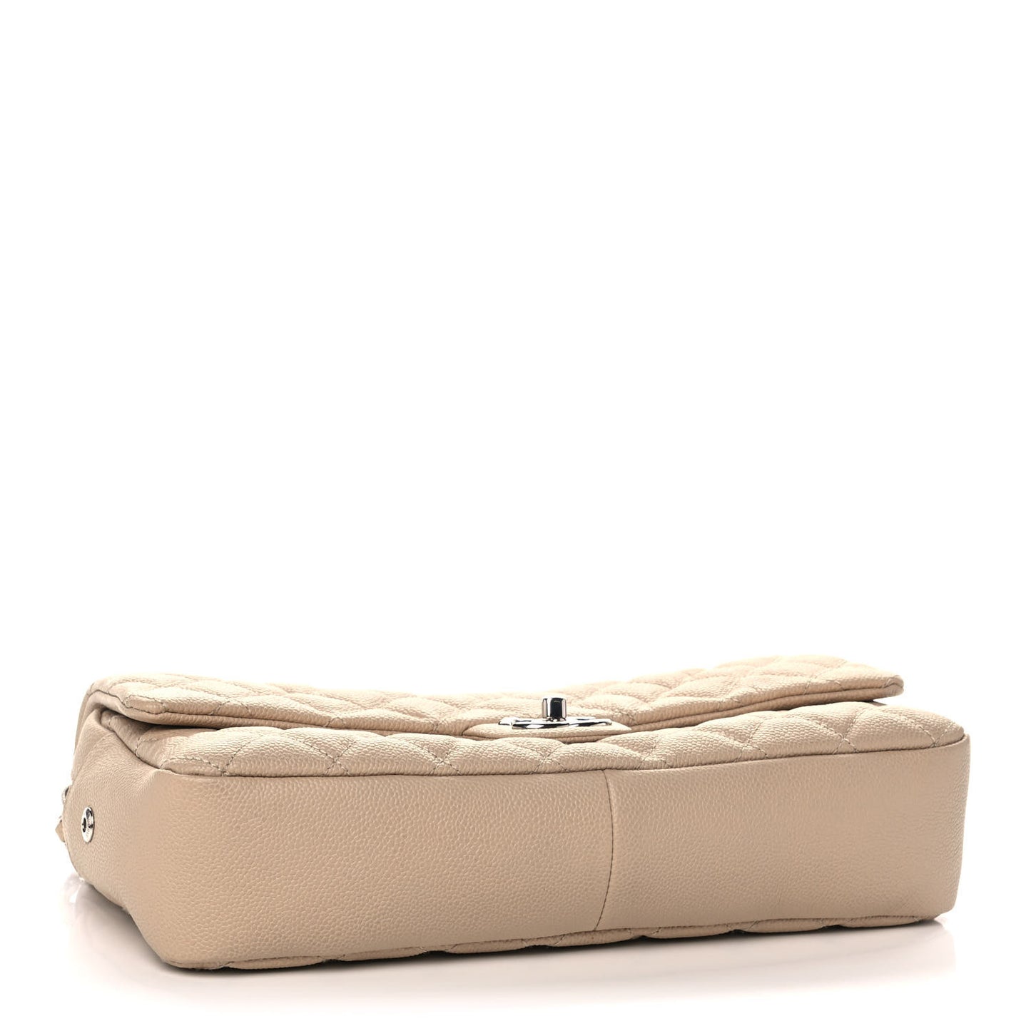 Caviar Quilted Jumbo Easy Flap Beige