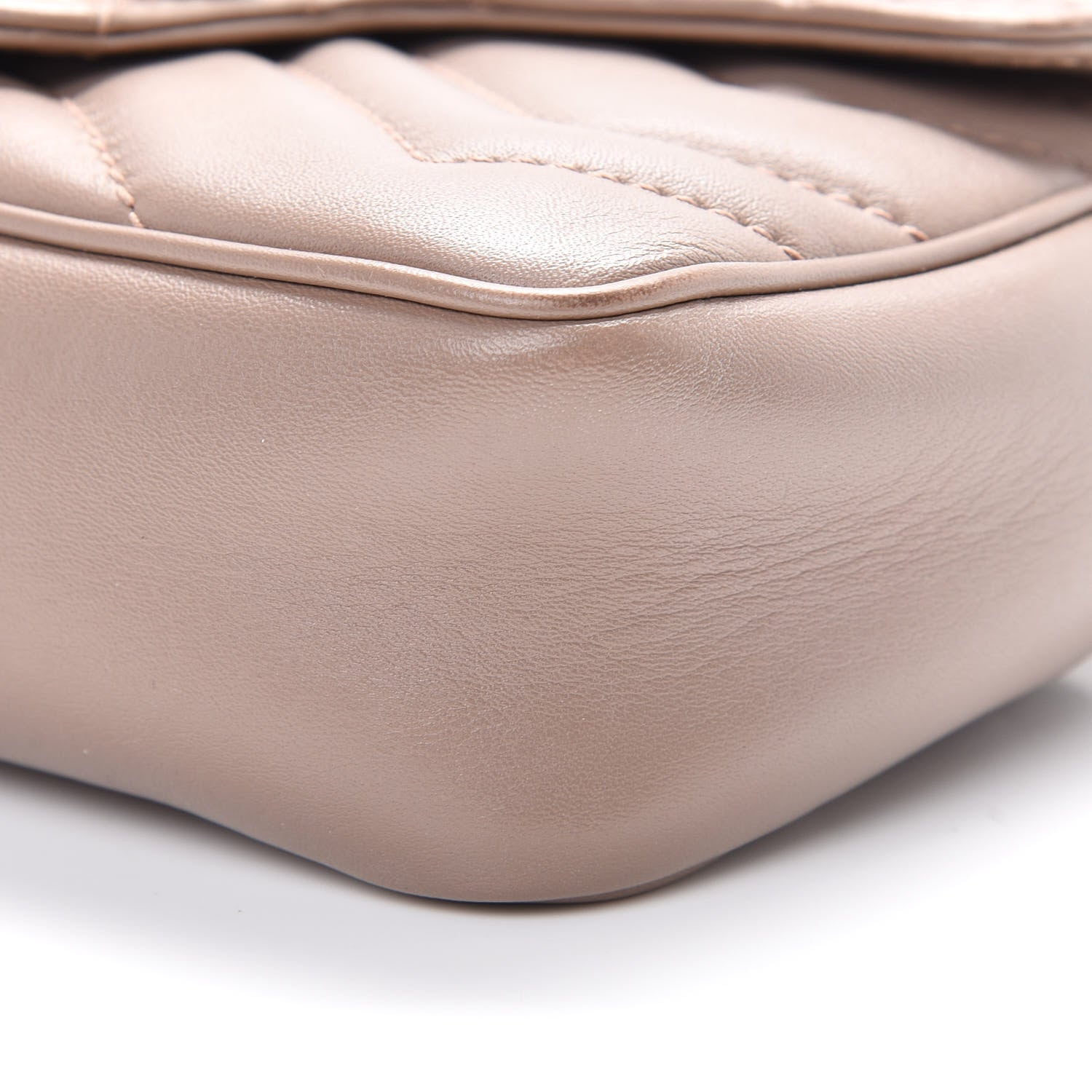 Gucci Calfskin Matelasse Super Mini GG Marmont Shoulder Bag Porcelain Rose 9 of 15