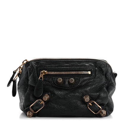 Balenciaga Agneau Giant 12 Rose Gold Hardware Pencil Case Black 1 of 14