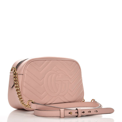 Gucci Calfskin Matelasse Small GG Marmont Chain Shoulder Bag Perfect Pink 3 of 7