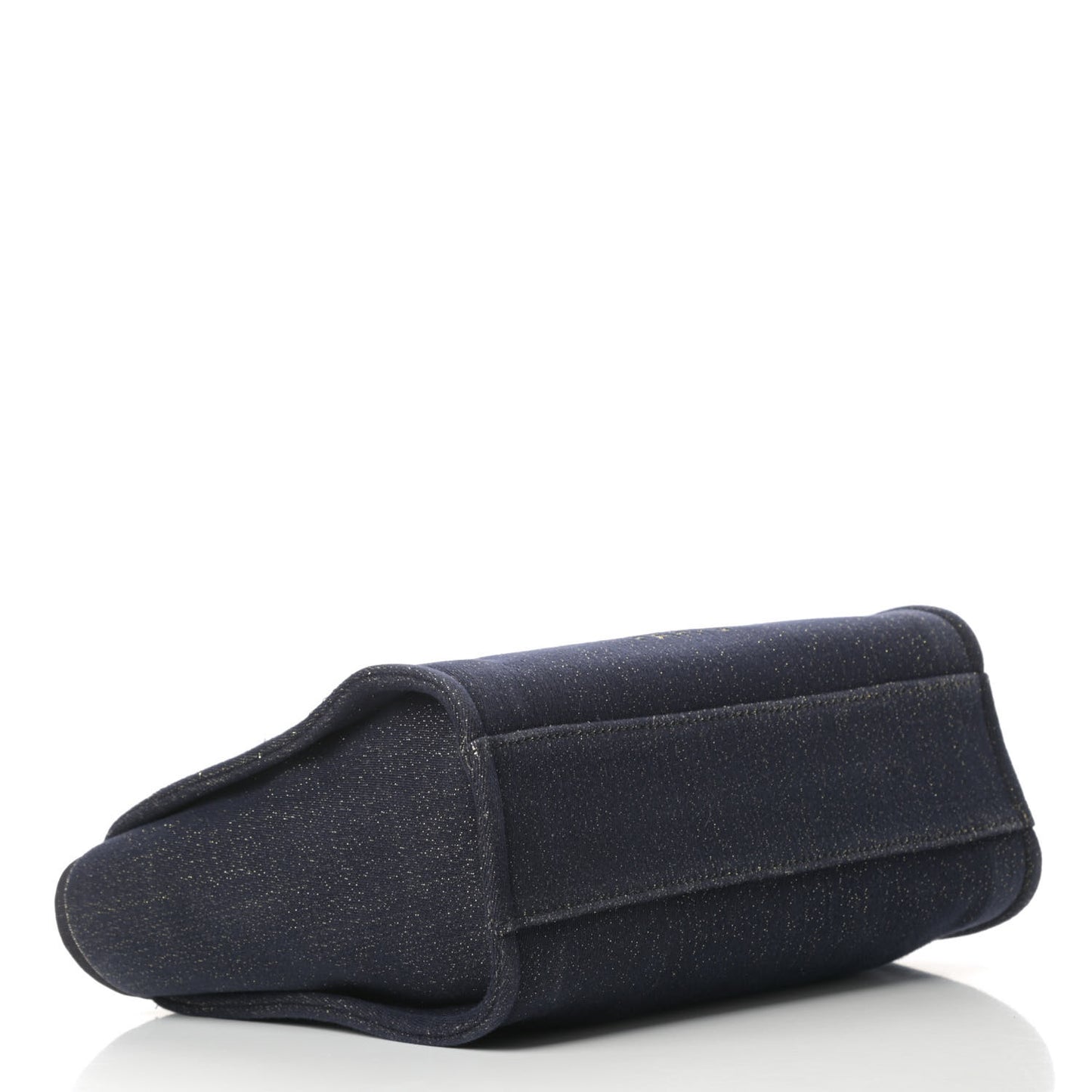 Lurex Canvas Small Deauville Tote Navy Blue Gold