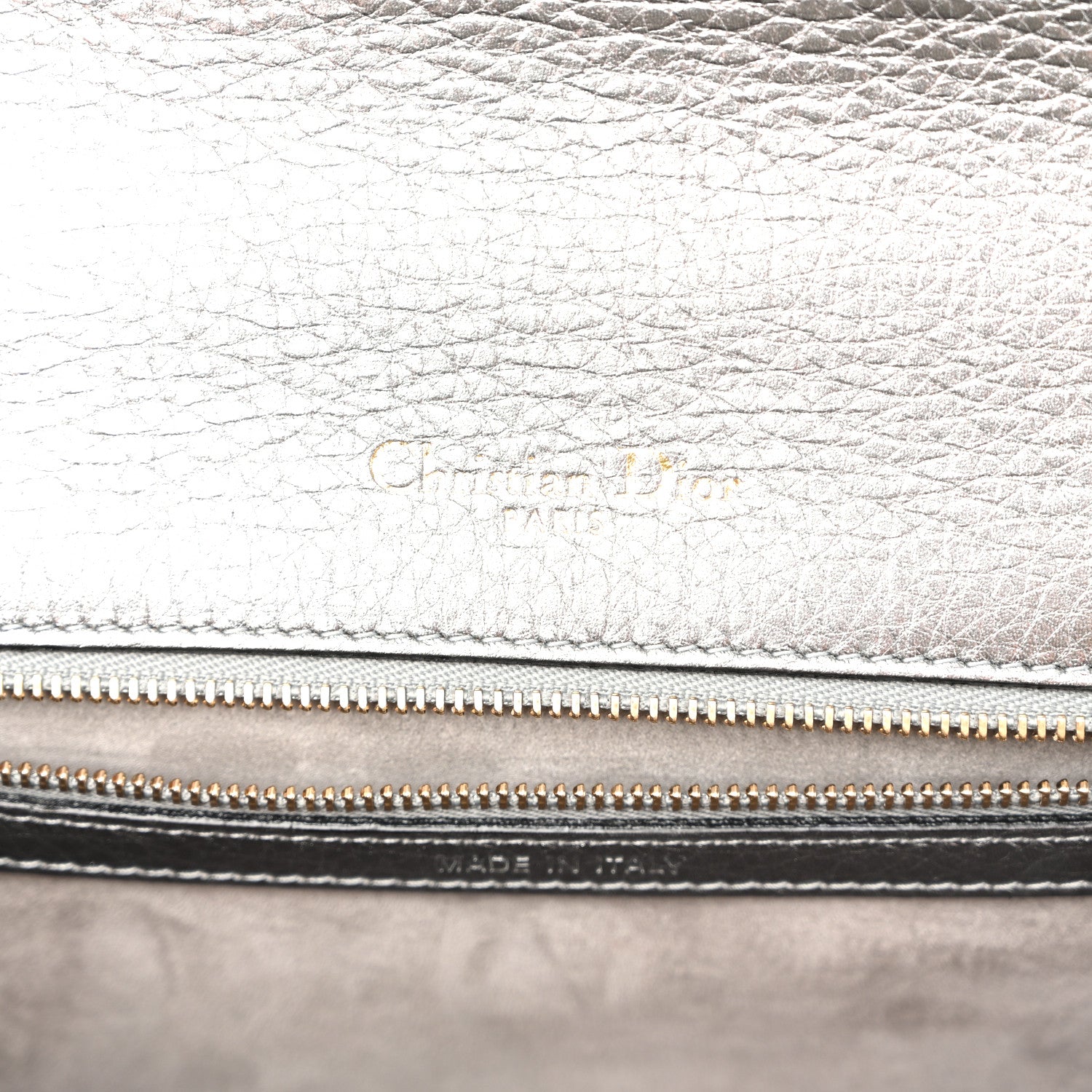 Christian Dior Metallic Grained Calfskin Medium Diorama Flap Bag Steel 6 of 12