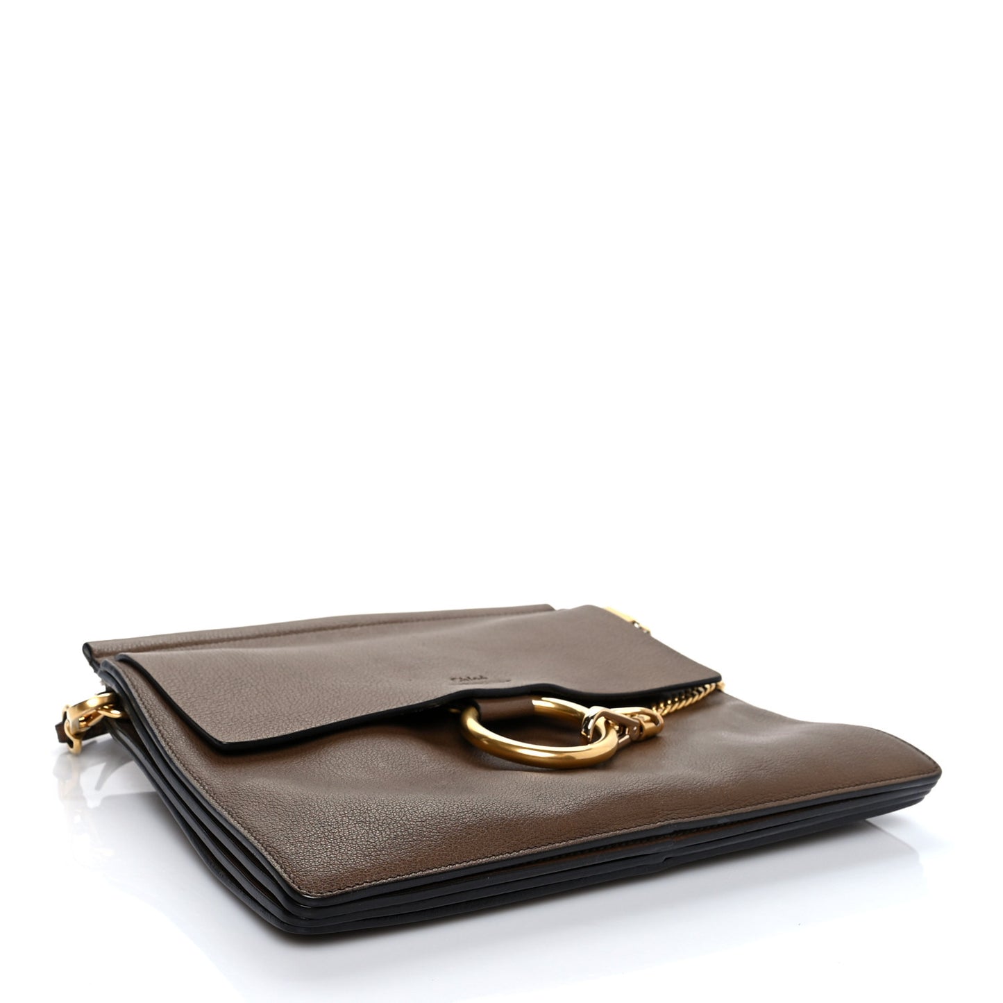 Goatskin Medium Faye Shoulder Bag Woody Khaki