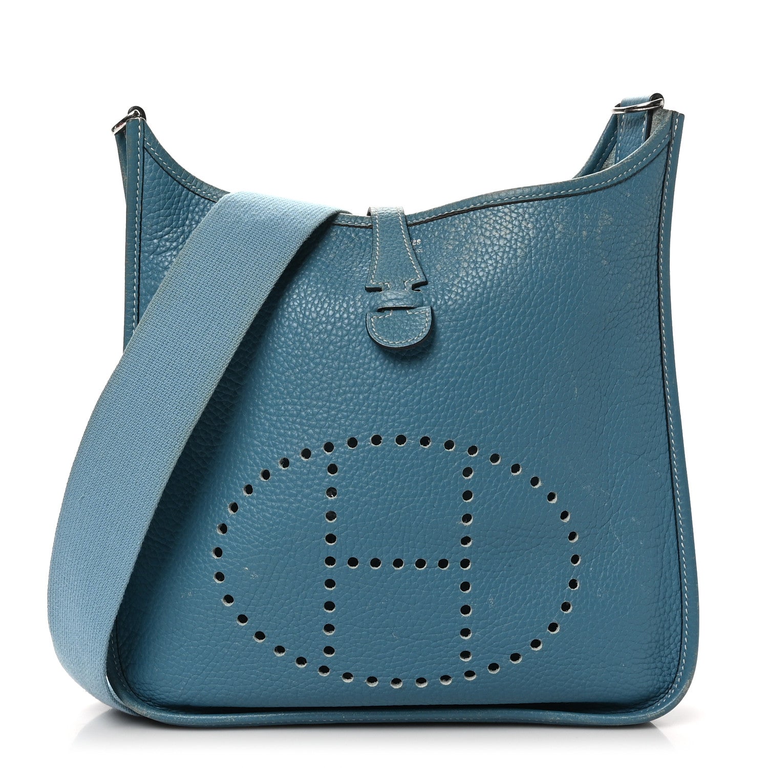 Hermes Taurillon Clemence Evelyne PM Blue Jean 1 of 11