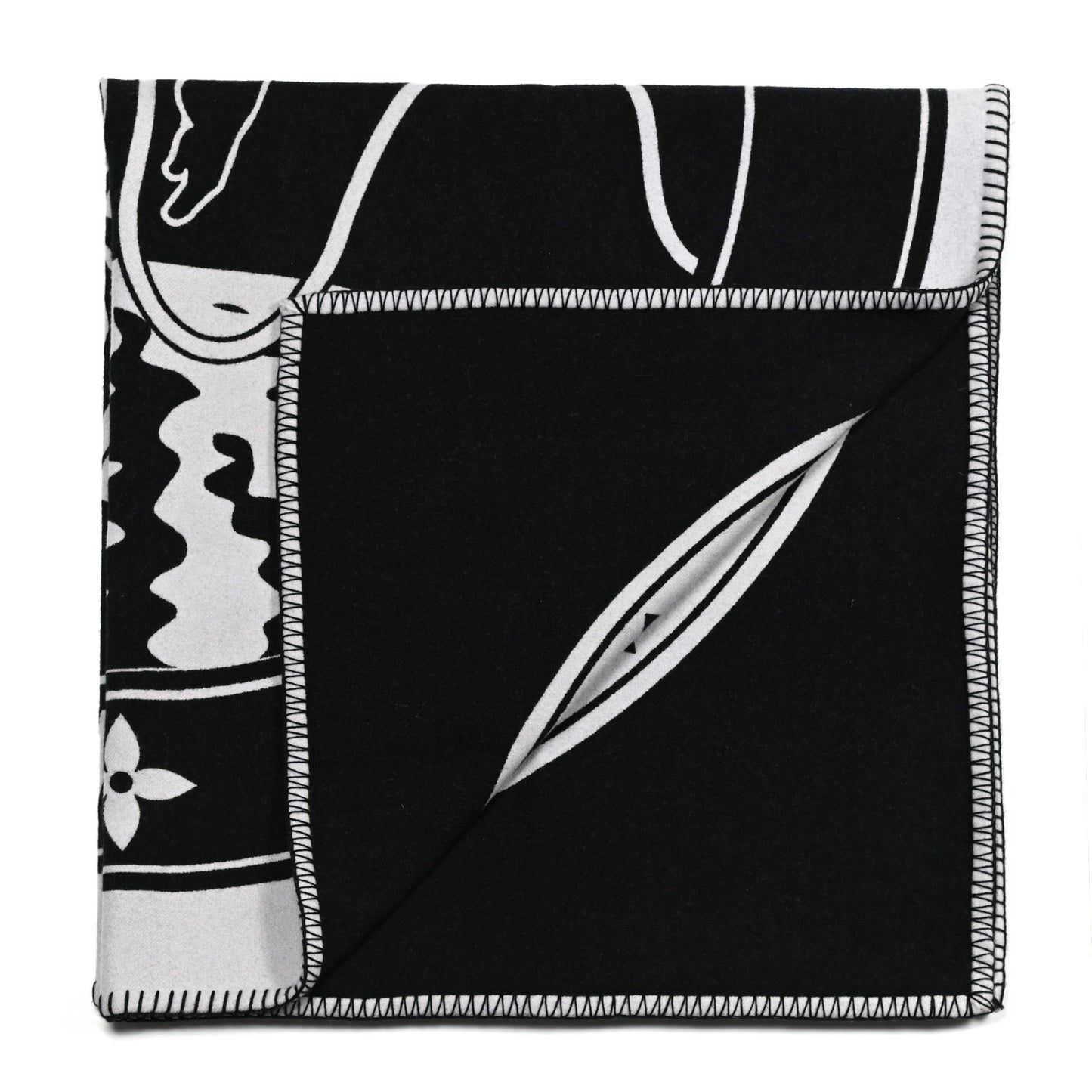 Wool Cashmere Satellite Blanket Black