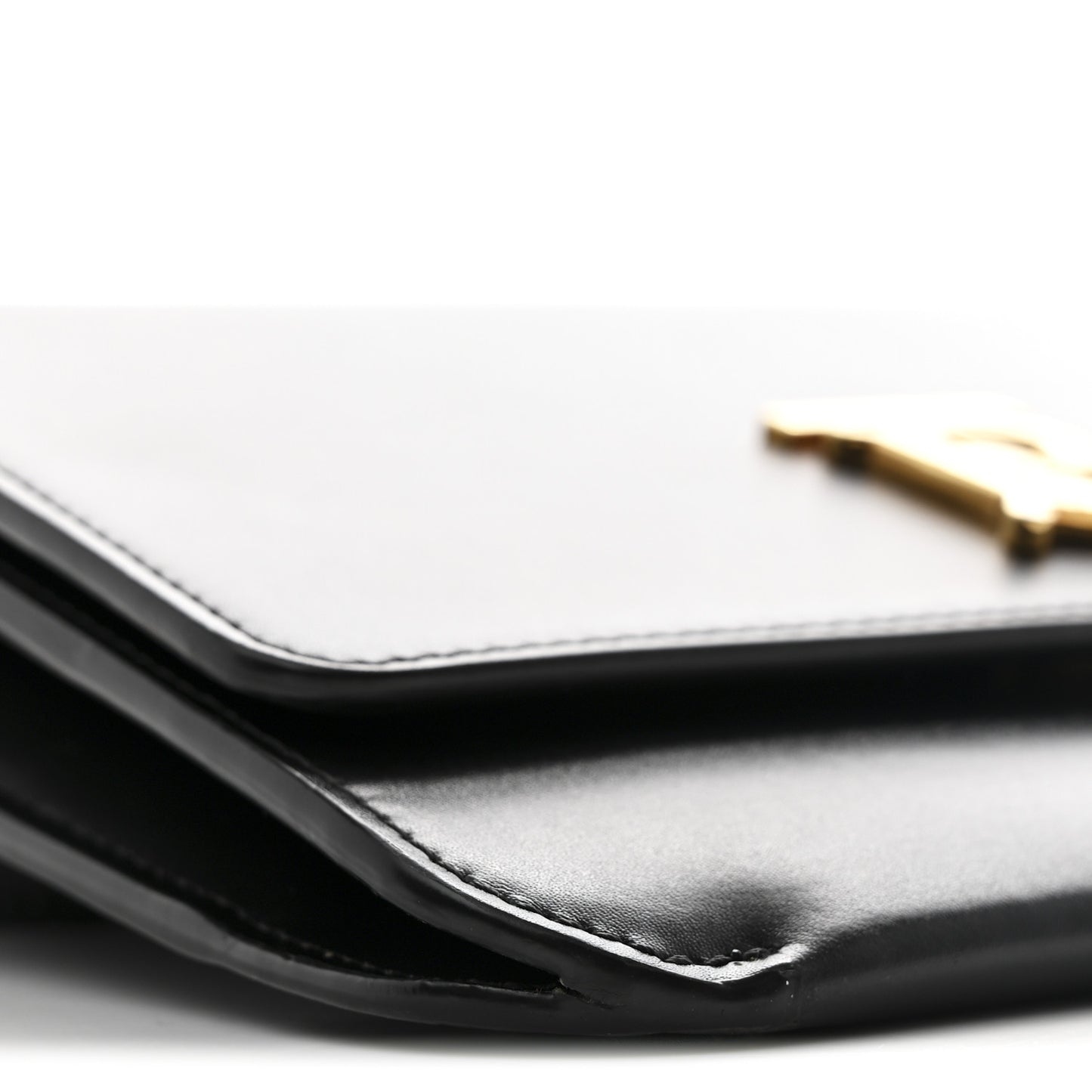 Calfskin Monogram TB Mini Flat Crossbody Bag Black