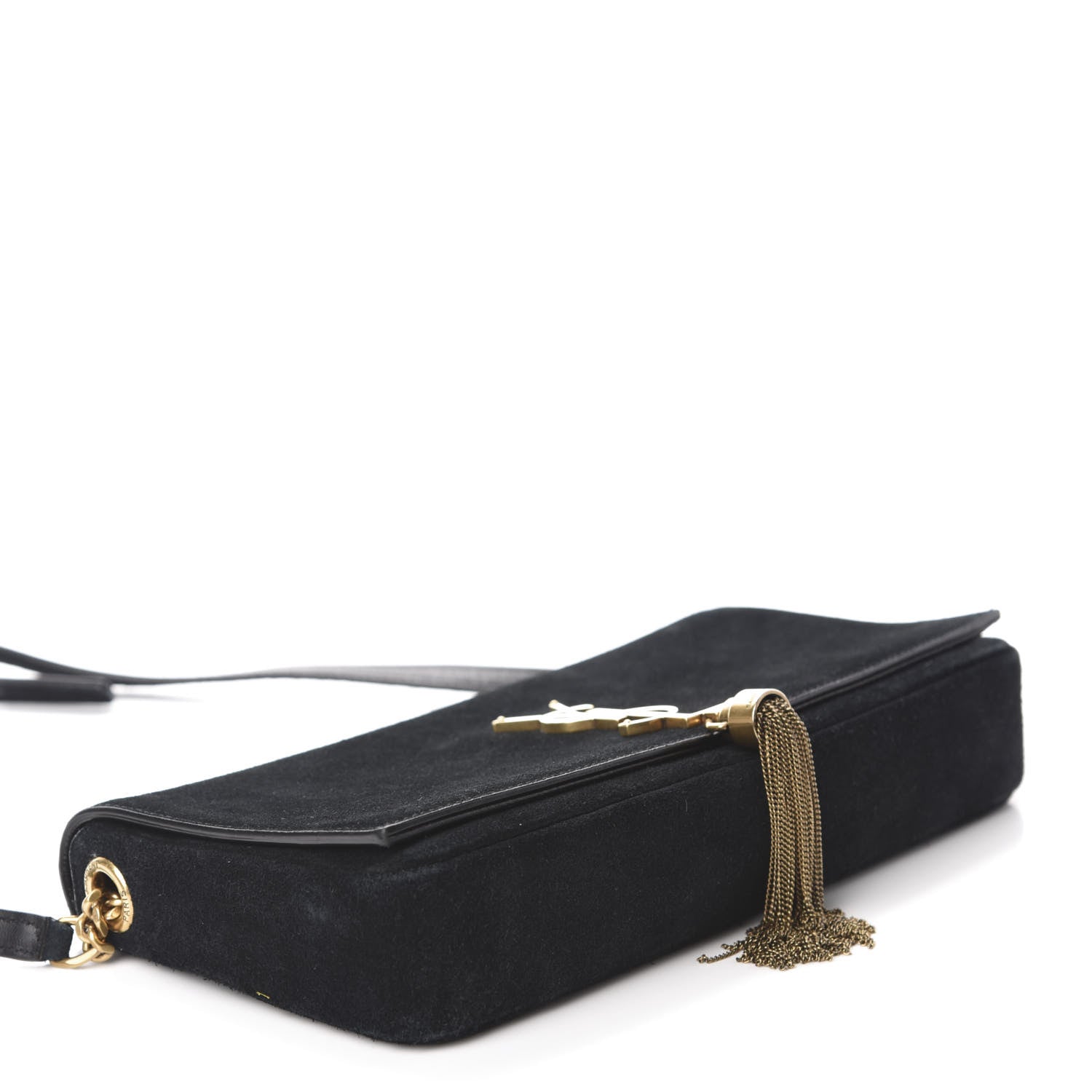 Saint Laurent Suede Monogram Tassel Kate 99 Baguette Bag Black 4 of 11