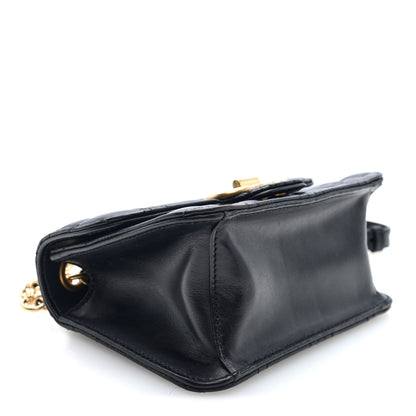 Salvatore Ferragamo Calfskin Quilted Gancini Mini Crossbody Flap Bag Black 4 of 9