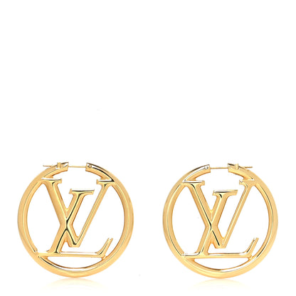 Louis Vuitton Metal Louise Hoop Earrings Gold 1 of 4
