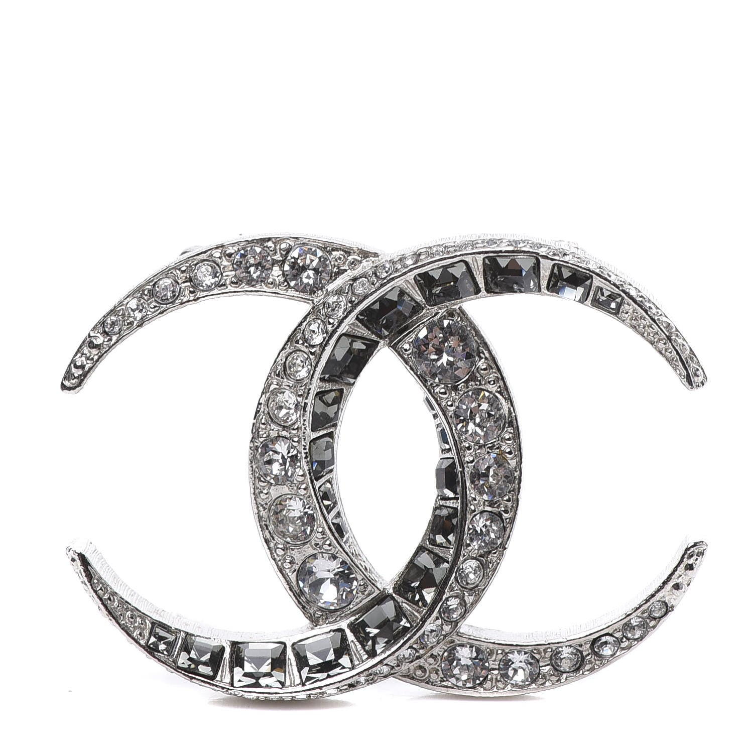 Chanel Baguette Crystal Dubai CC Brooch Silver 1 of 5