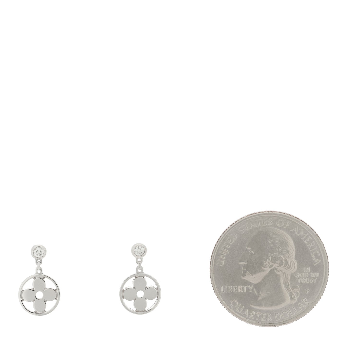 18K White Gold Diamond Monogram Idylle Blossom Drop Earings