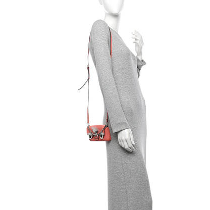 Fendi Nappa Rabbit Fox Fur Micro Buggie Baguette Coral 3 of 29