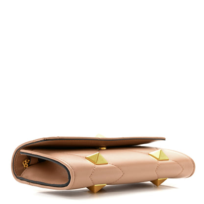 Valentino Garavani Nappa Roman Stud Wallet on Chain Rose Cannelle 4 of 10