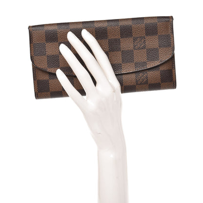 Louis Vuitton Damier Ebene Emilie Wallet Red 2 of 7