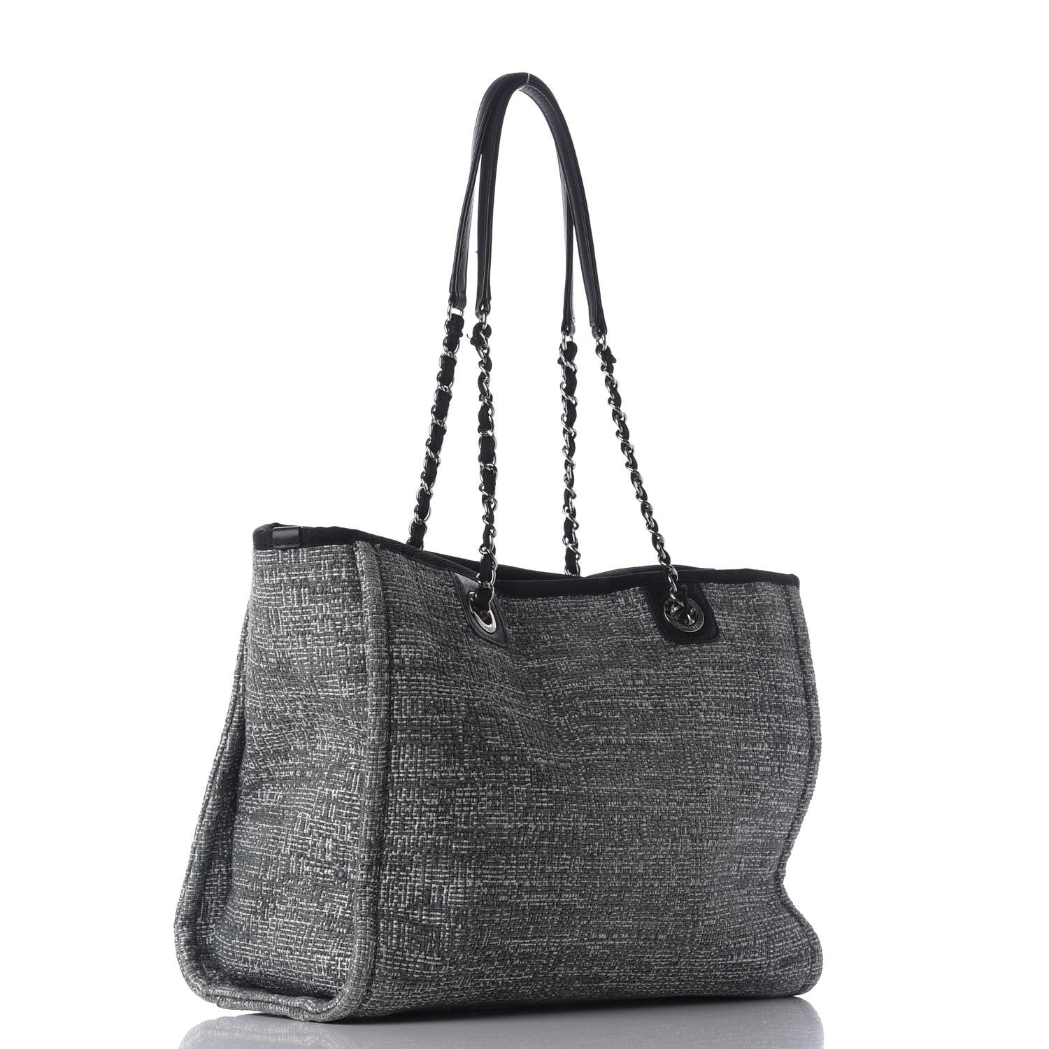 Chanel Canvas Small Deauville Tote Grey 2 of 9