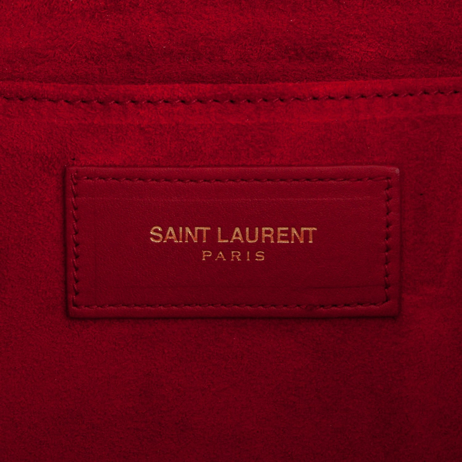 Saint Laurent Calfskin Classic Y Ligne Clutch Red 6 of 6