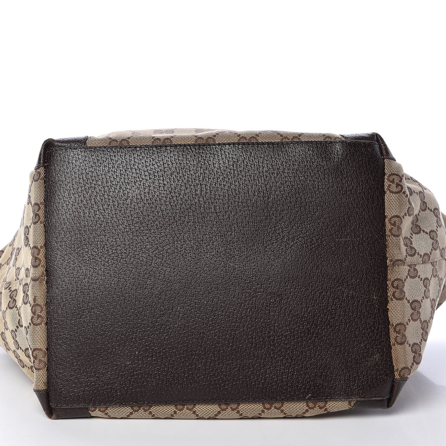 GG Monogram Medium Web Handle Bucket Tote Dark Brown