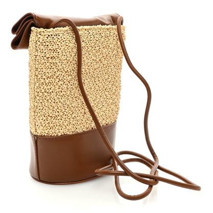 Chloe Raffia Calfskin Micro Chloe Sense Bucket Bag Tan 3 of 8