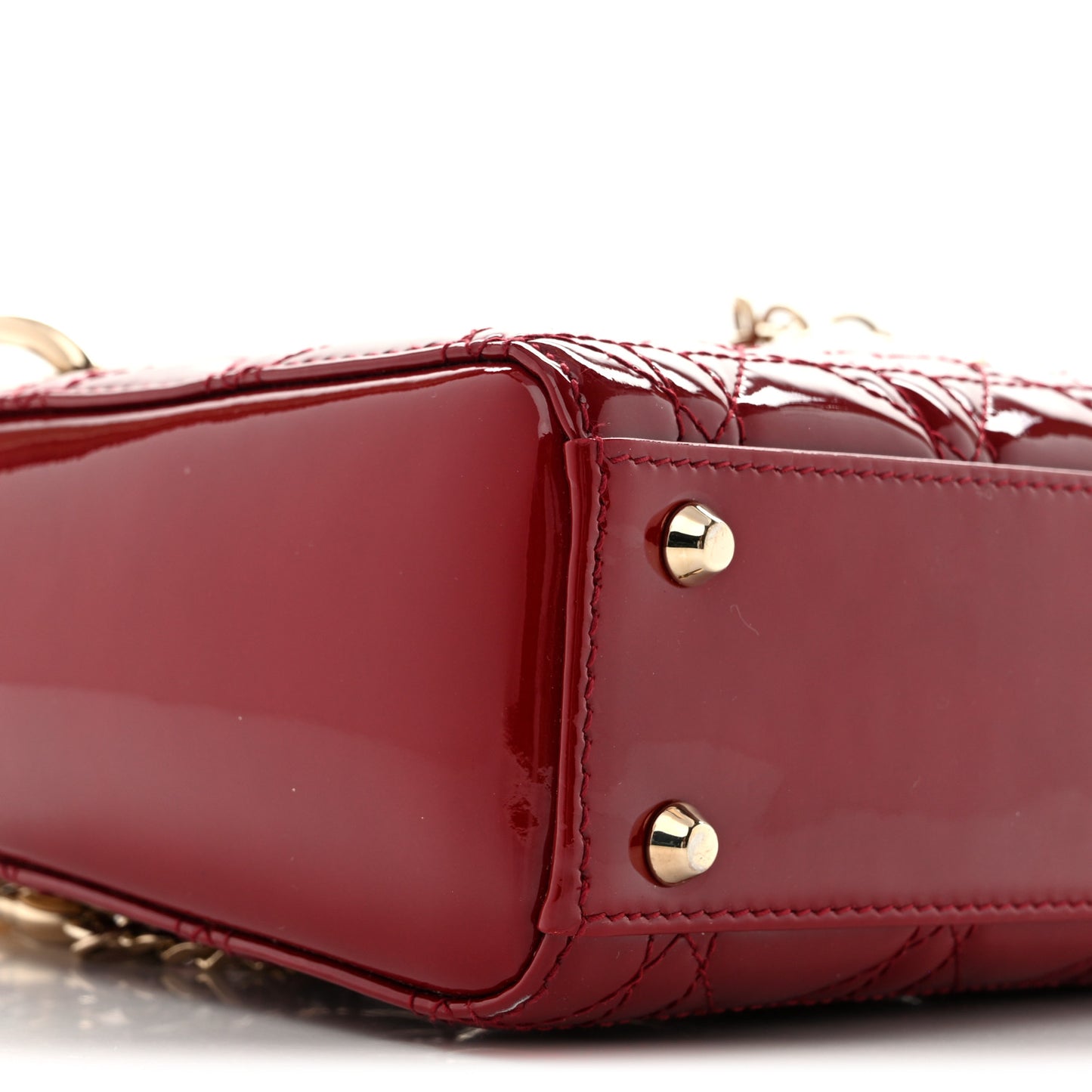Patent Cannage Mini Lady Dior Red