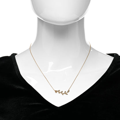 Tiffany 18K Rose Gold Paloma Picasso Olive Leaf Vine Pendant Necklace 2 of 6