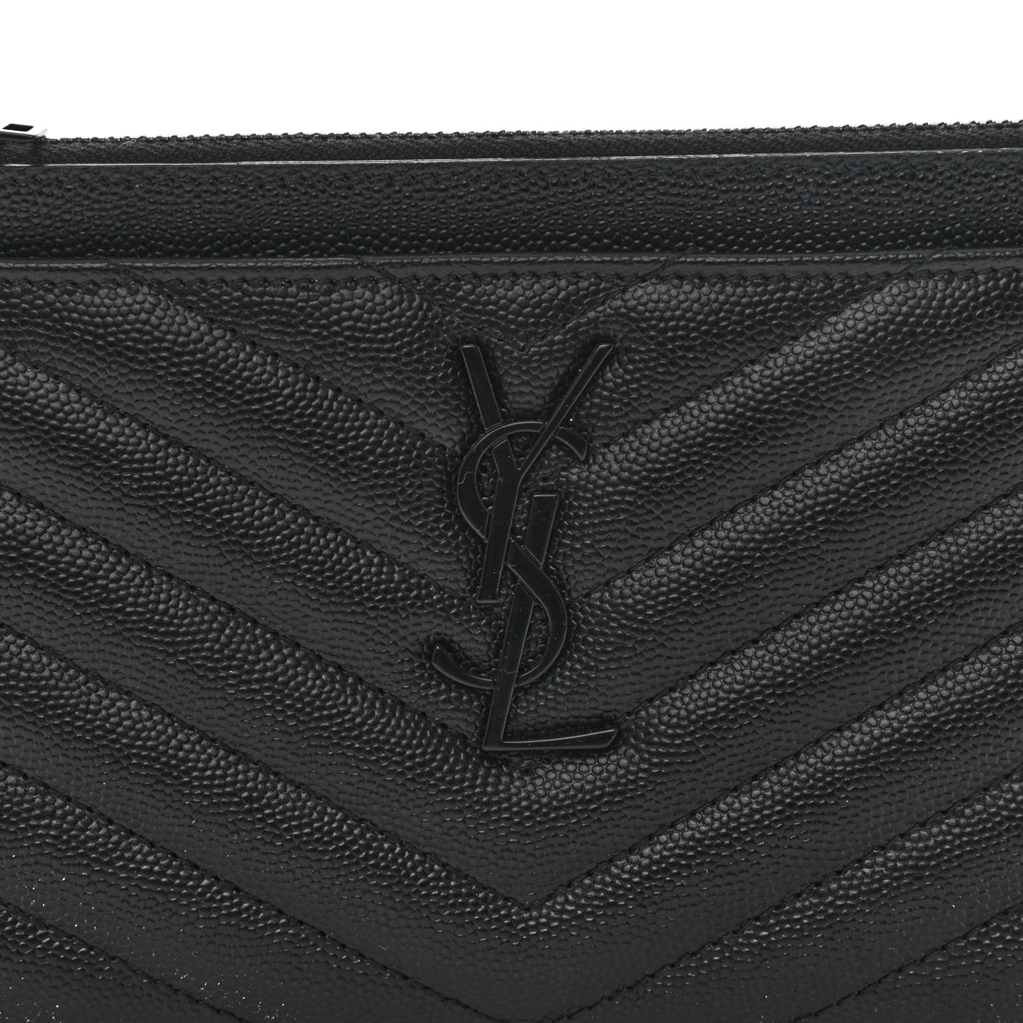 Grain De Poudre Chevron Monogram Bill Pouch Black