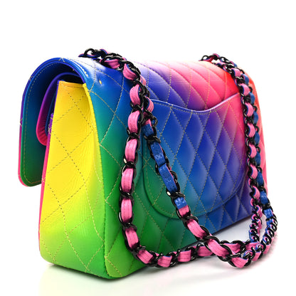 Chanel Calfskin Quilted Medium Rainbow Double Flap Multicolor 3 of 11