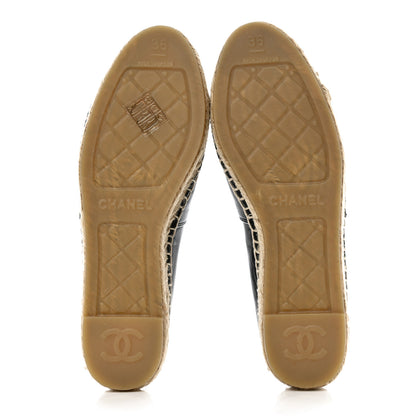 Chanel Lambskin CC Espadrilles 36 Black 5 of 9
