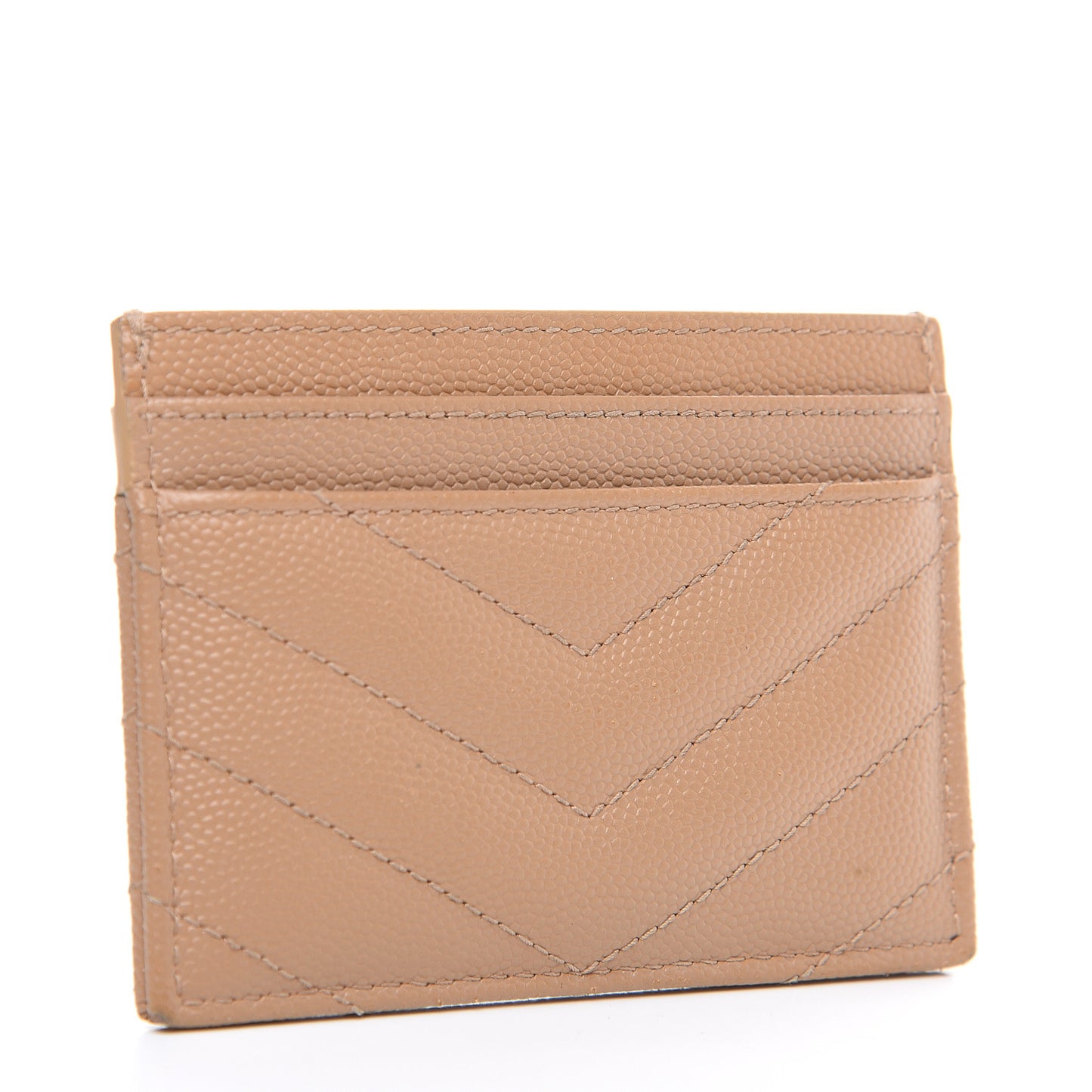 Grain De Poudre Matelasse Chevron Monogram Credit Card Case Cork