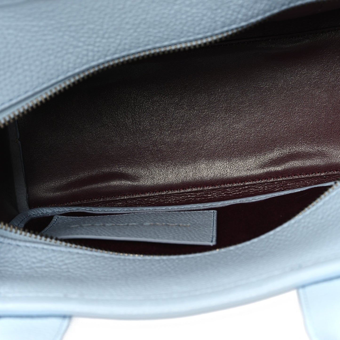 Grained Calfskin Small The Tote Bag Cloud Blue