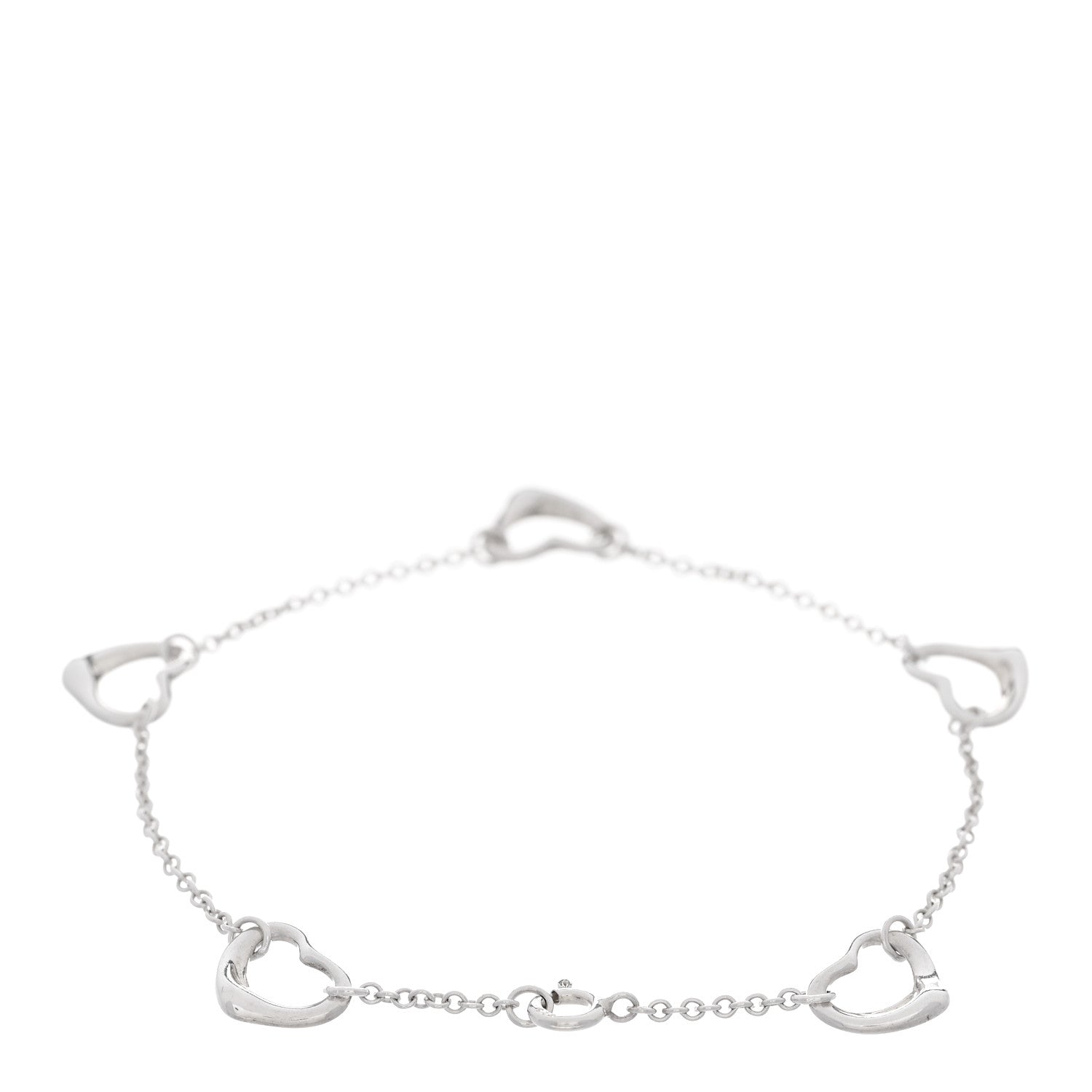 Tiffany Sterling Silver Elsa Peretti Open Heart Bracelet 2 of 3