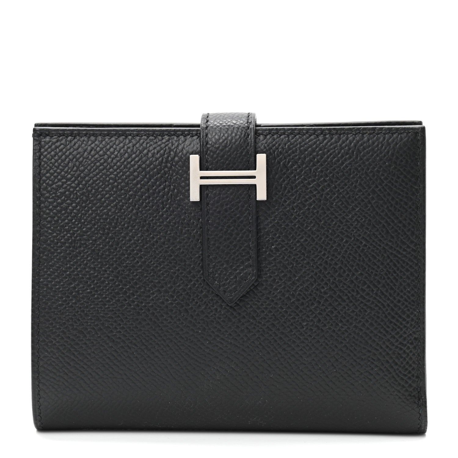 Hermes Epsom Bearn Compact Wallet Black 1 of 7