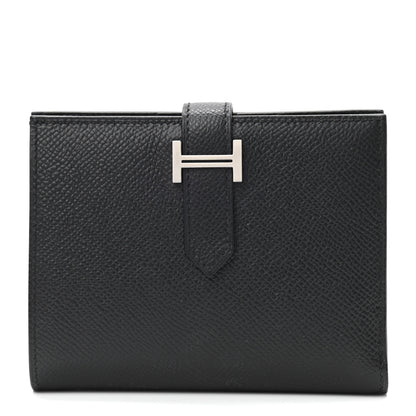 Hermes Epsom Bearn Compact Wallet Black 1 of 7