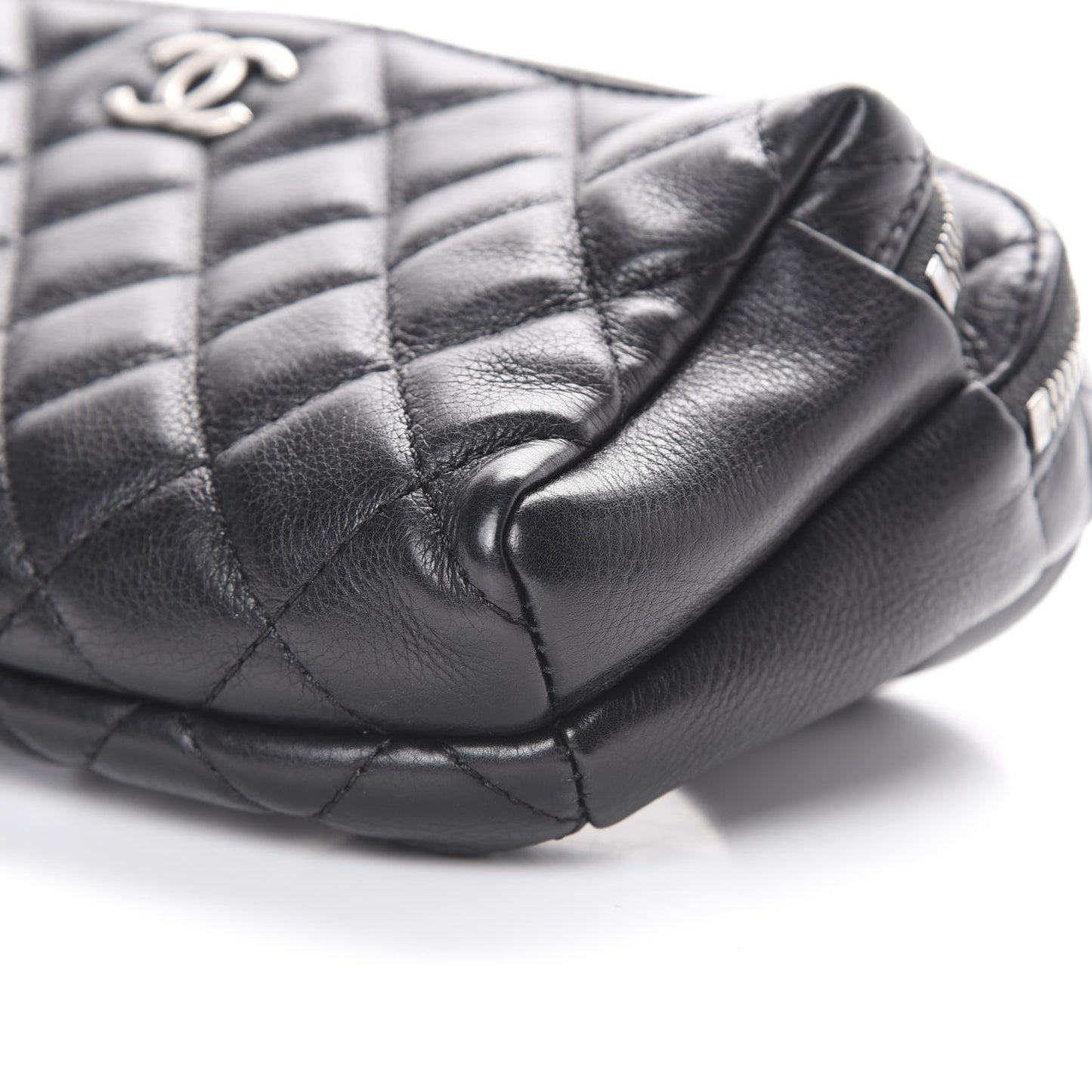 Calfskin Quilted Waist Bag Black