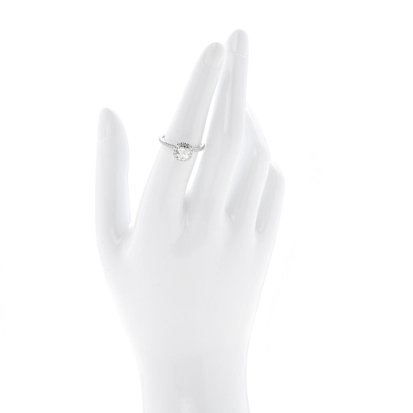 Platinum Diamond 1.01ct The One Cushion Cut Micropave Engagement Ring 53 6.25