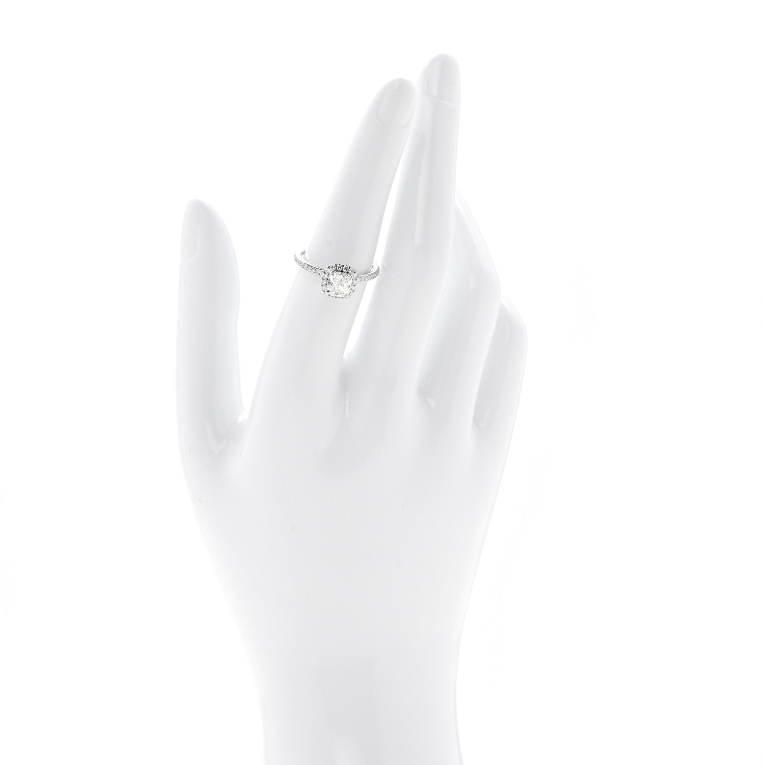 Harry Winston Platinum Diamond 1.01ct The One Cushion Cut Micropave Engagement Ring 53 6.25 2 of 7