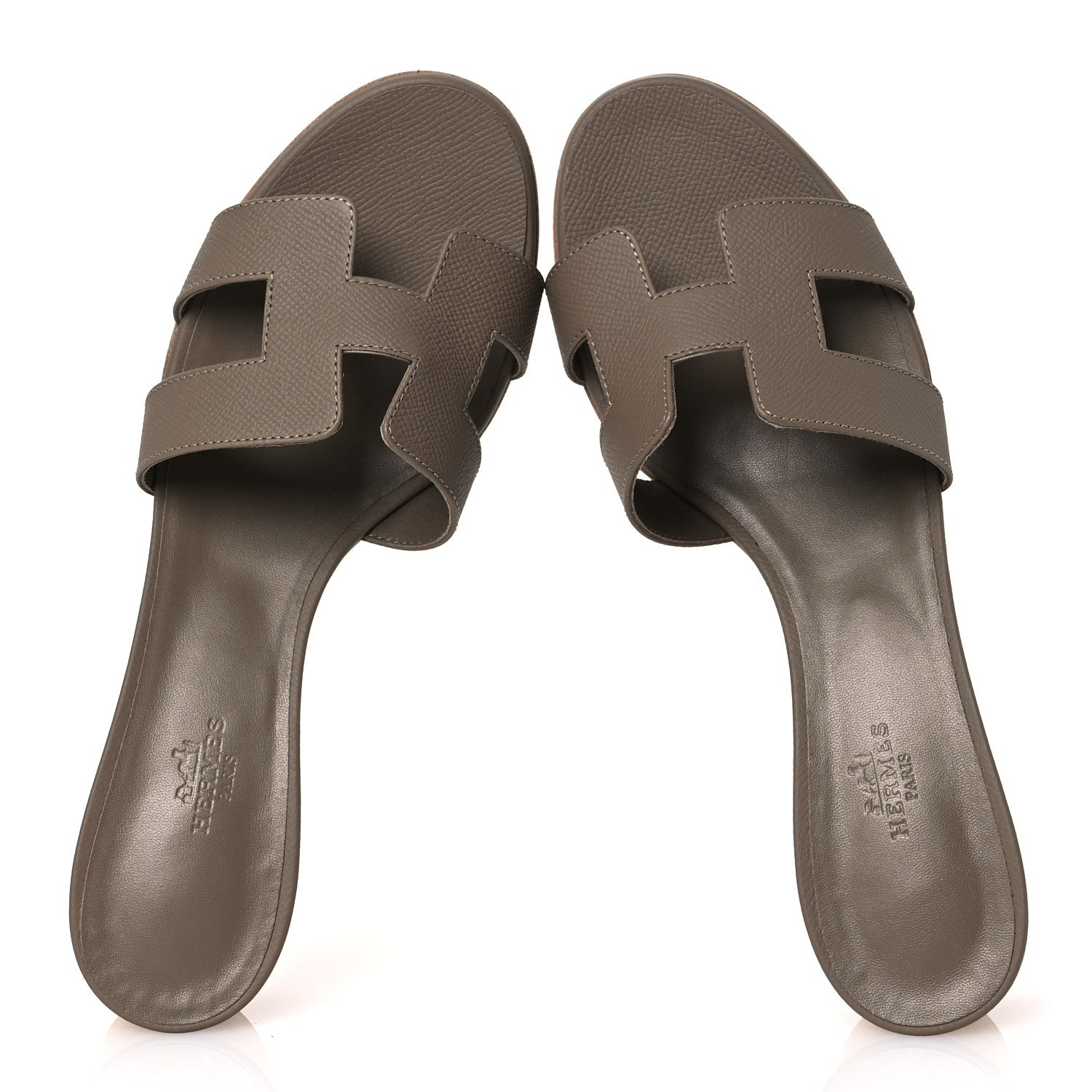 Hermes Epsom Oasis Sandals 41 Etoupe 2 of 12