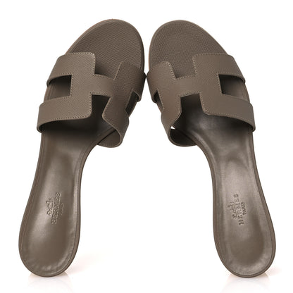 Hermes Epsom Oasis Sandals 41 Etoupe 2 of 12