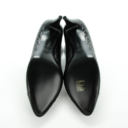 Chanel Lambskin Quilted Cap Toe Camellia Pumps 40 Black 7 of 8