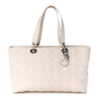 Christian Dior Lambskin Cannage Large Lady Dior Shopper Tote White 1 of 13