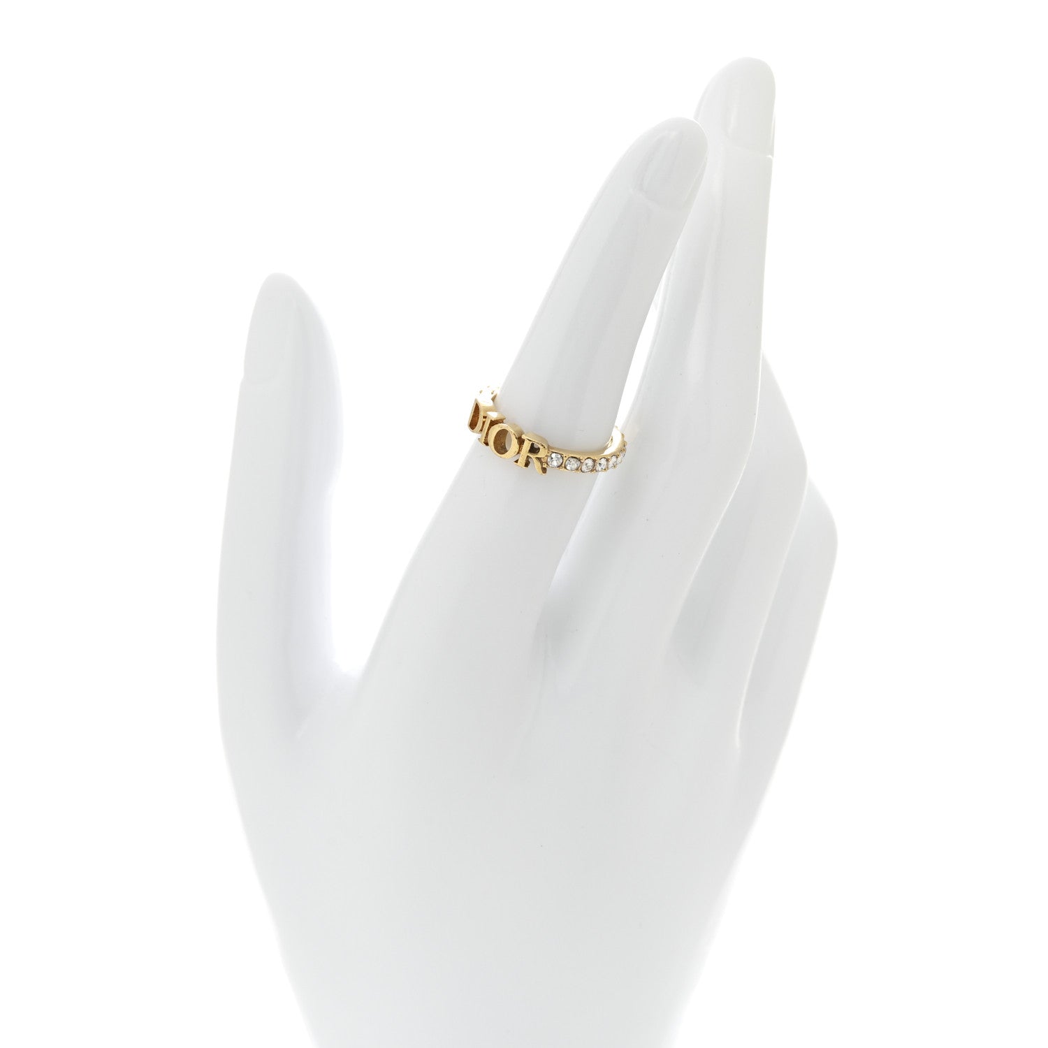 Christian Dior Metal Crystal DIO(R)EVOLUTION Ring M Gold 2 of 5