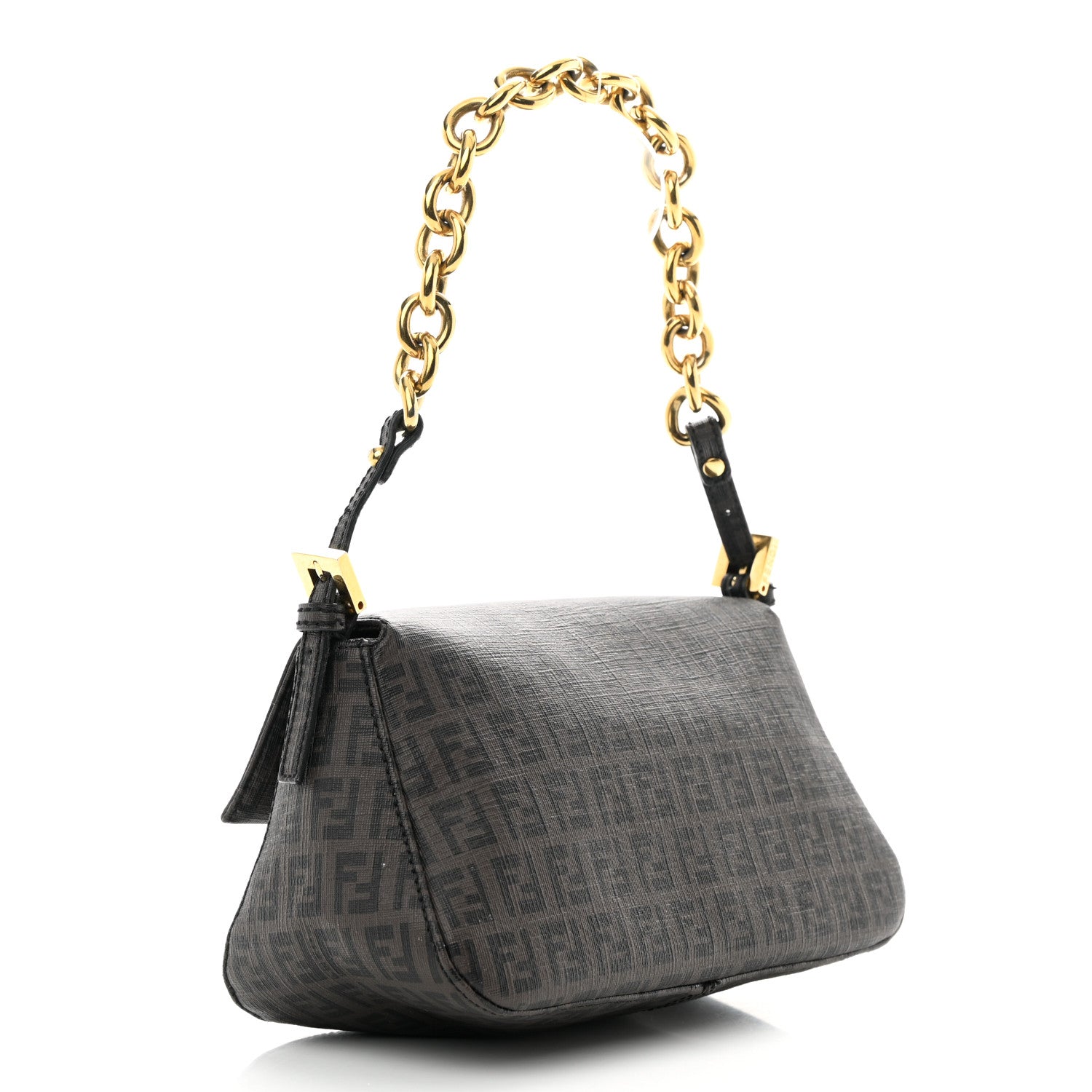 Fendi Zucchino Spalmati Forever Mini Mama Baguette Moro Black 3 of 14