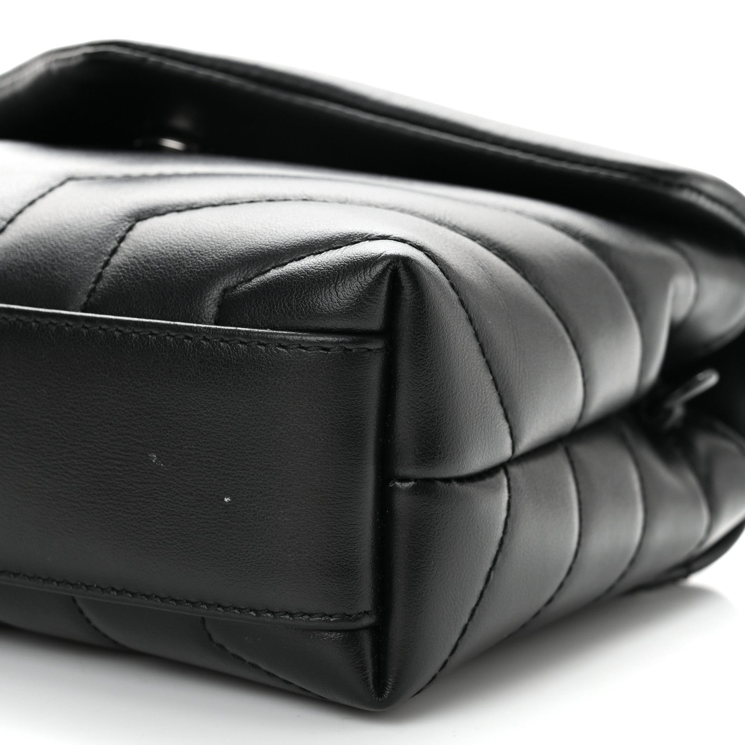 Saint Laurent Calfskin Y Quilted Monogram Monochrome Toy Loulou Crossbody Bag Black 7 of 8