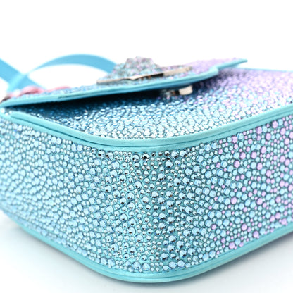 Versace Satin Crystal Studded Mini La Medusa Bag Blue 10 of 11