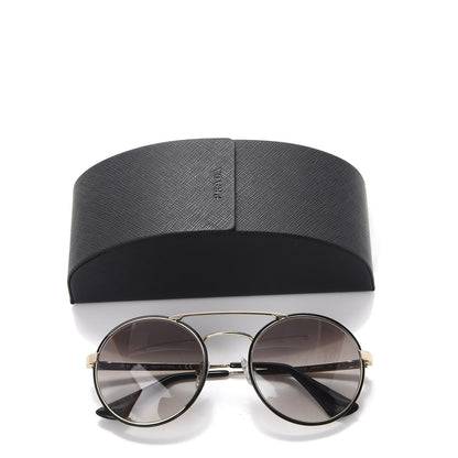 Prada Round Sunglasses SPR 51S Black Gold 8 of 8