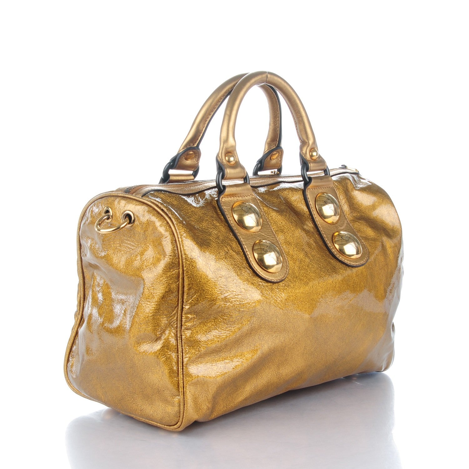 Gucci Patent Medium Babouska Boston Gold 3 of 8