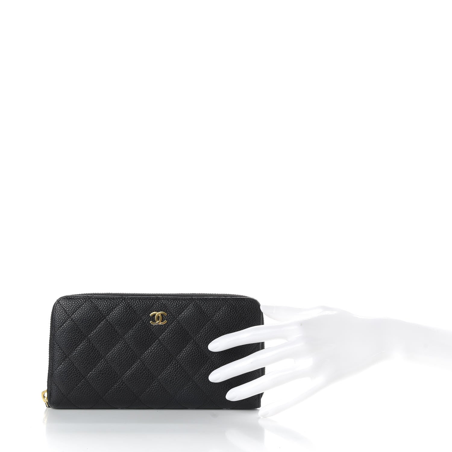 Chanel Caviar Quilted Large Gusset Zip Around Wallet Black 2 of 9