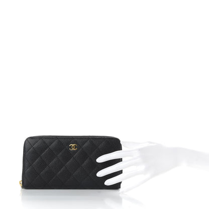 Chanel Caviar Quilted Large Gusset Zip Around Wallet Black 2 of 9