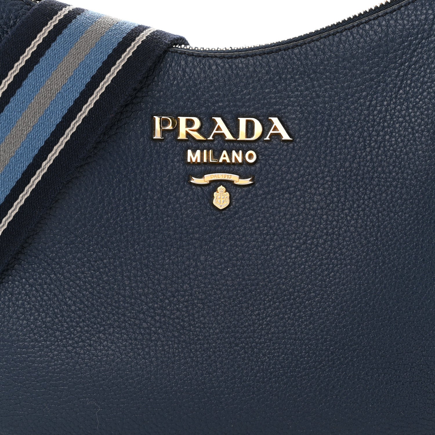 Prada Vitello Phenix Small Zippered Messenger Hobo Baltico 1626875