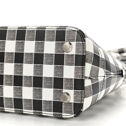 Balenciaga Calfskin Checked S Ville Top Handle Bag Black 8 of 8