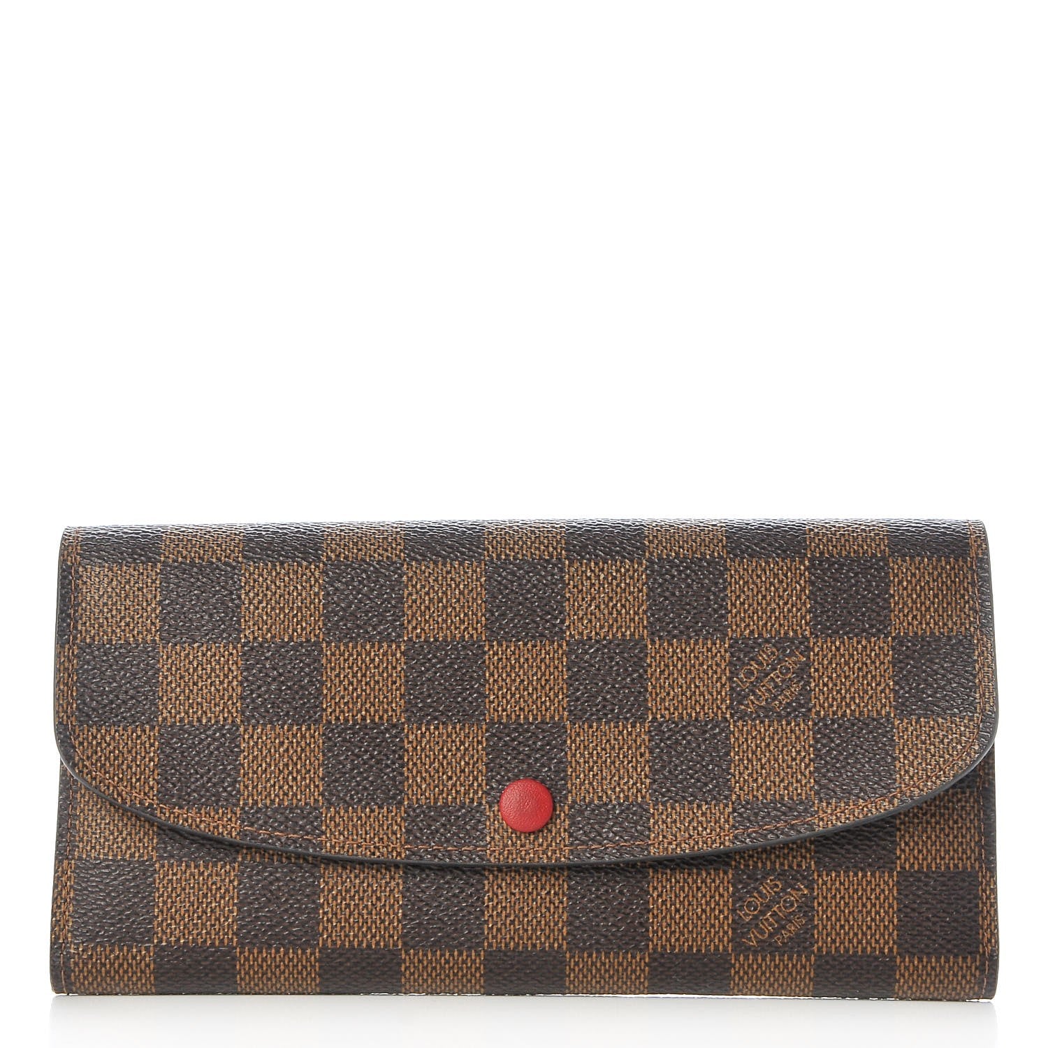 Louis Vuitton Damier Ebene Emilie Wallet Red 1 of 8